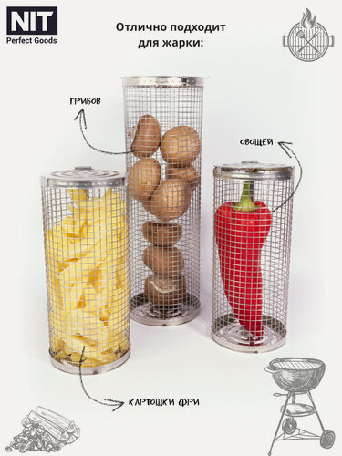 Изображение товара Решетка гриль круглая NIT Perfect Goods подарочный набор, 30 и 30 см