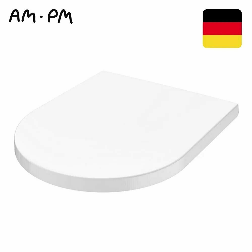Сиденье для унитаза с микролифтом AM.PM Spirit V2.0 C707858WH белое быстросъемное с крышкой ободок / стульчак / сидушка для унитаза дюропласт Германия