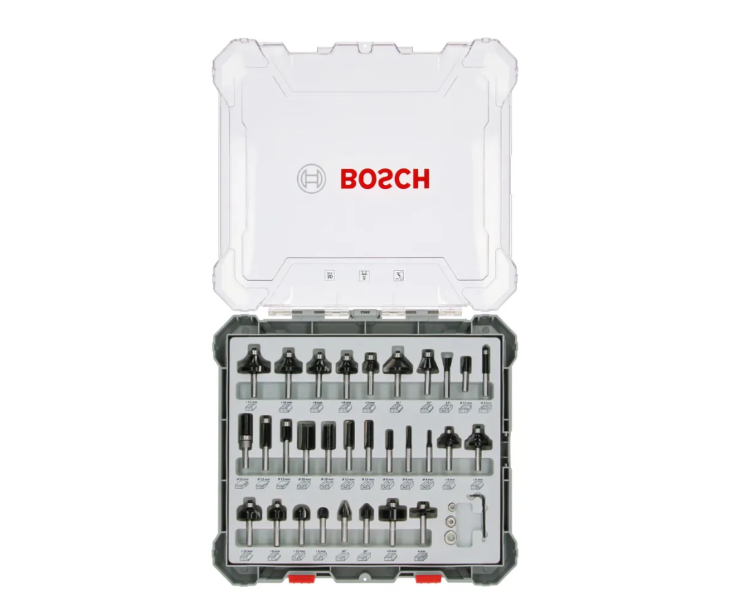 Набор кромочных фрез Bosch Wood, 8 мм, 30 шт, Система "Easy-pick" 2607017475