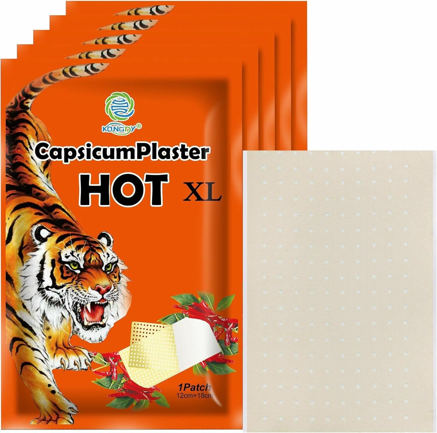 Kongdy Перцовый пластырь Tiger Brand Тигровый бренд для облегчения боли в суставах 12x18 см 10 шт