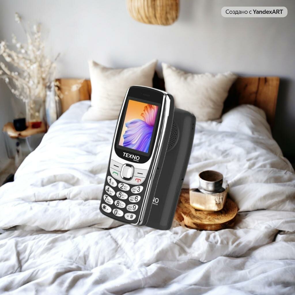 Texno Max 020 кнопочный телефон, две SIM, радио, фонарик, чёрный — фото 1