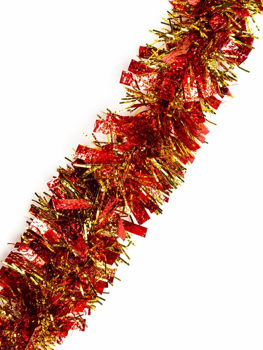 Красная мишура «Сияние праздника» 1,8 м для яркого новогоднего декора.