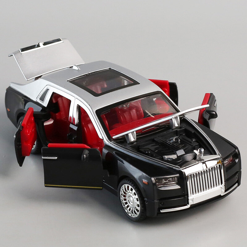 Модель автомобиля Rolls-Royce Phantom - Черная базовая версия для малышей с звуком и светом 88 characters