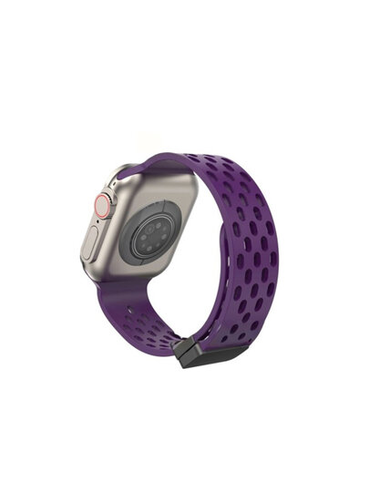 Спортивный силиконовый ремешок, на магнитной основе, для Apple Watch 42, 44, 45, 49 мм, фиолетовый