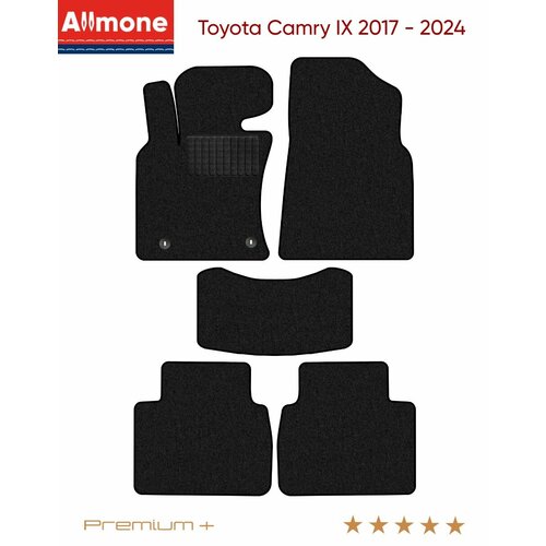 фото Автомобильные коврики в салон allmone для toyota camry 9 (xv70) 2017 - 2024 "премиум+", черные, 5шт / тойота камри 9
