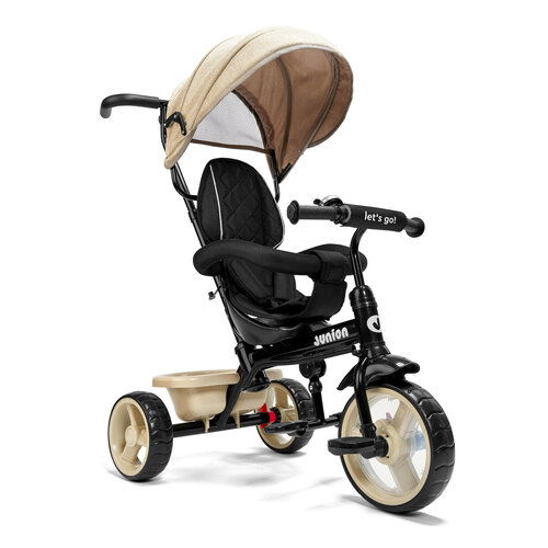 Детский трёхколесный велосипед с ручкой  JUNION Belli, бежевый