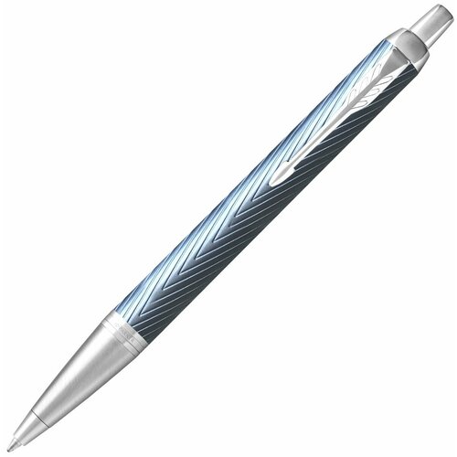 подарочный набор ручка шариковая parker im premium k318 blue grey ct цвет чернил синий и ежедневник серебристого цвета Ручка шариковая Parker IM Premium K318, Blue Grey CT