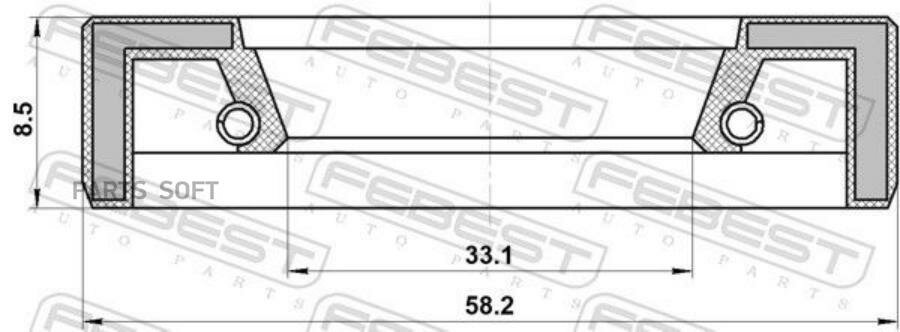 FEBEST 95FAS35580909X Сальник полуоси 33.1X58.2X8.5X8.5