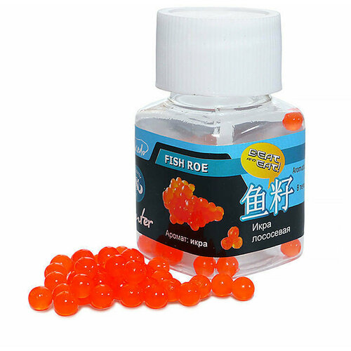 фото Приманка takedo съедобная hunter икра лососевая 7мм, цв. оранжевый прозрачный, аром. икра, 50 шт