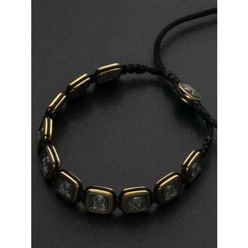 Браслет Angelskaya925 Браслет мужской на руку серебро 925, серебро, 925 проба, золочение, чернение, длина 24 см.