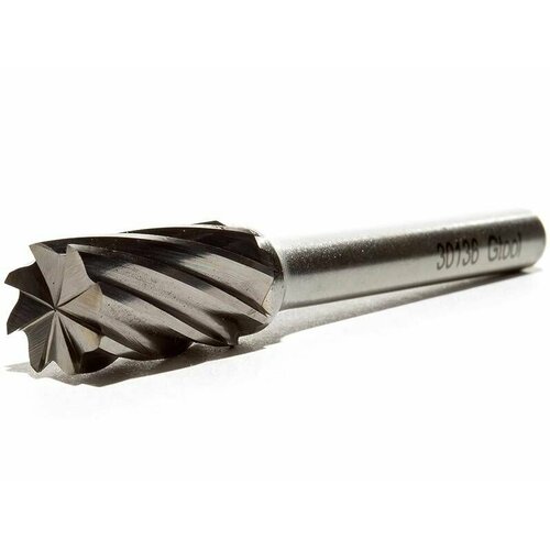 Борфреза твердосплавная по алюминию GTOOL, форма B (цилиндр с торцевым зубом), 10х20х6х60 мм