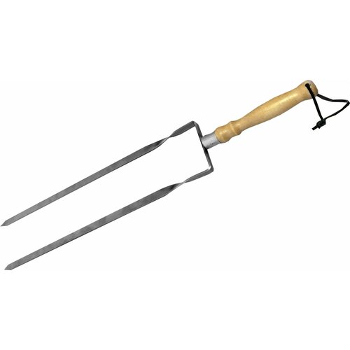 Шампур двойной 65 см, с деревянной ручкой шампур с деревянной ручкой союзгриль 65 см