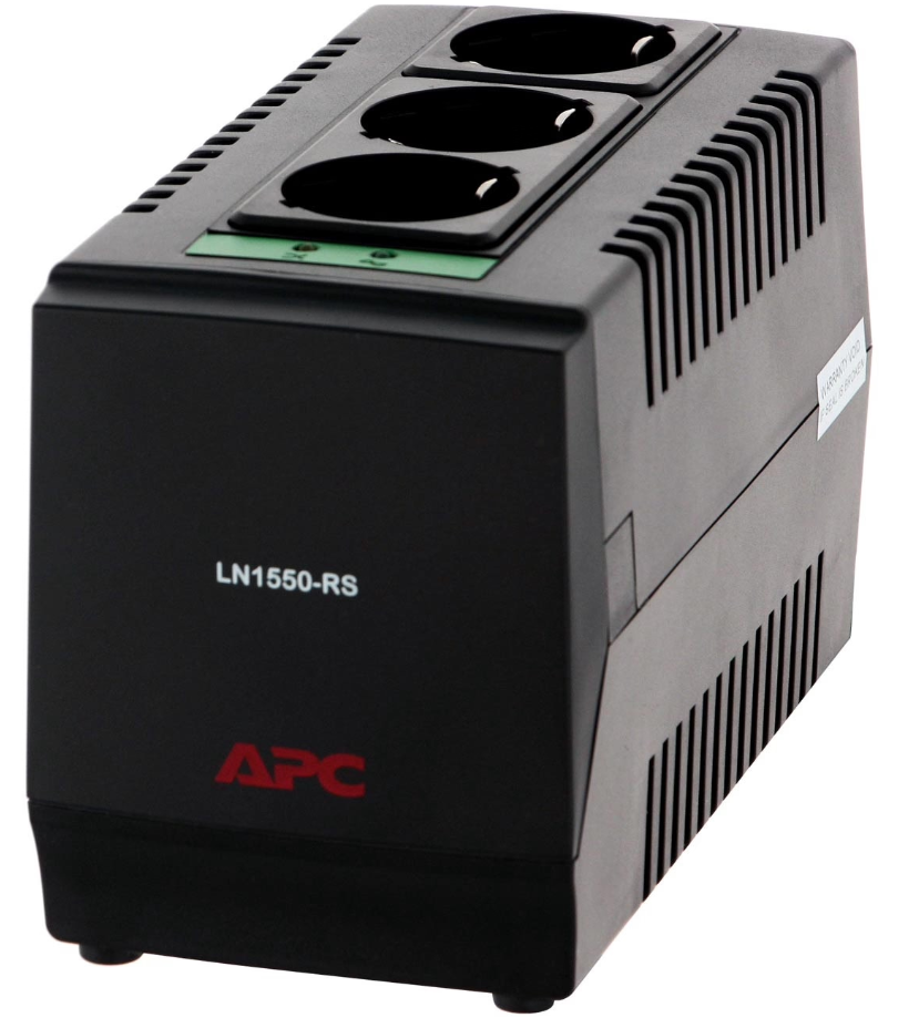 Стабилизатор напряжения однофазный APC by Schneider Electric Line-R LN1550-RS черный 1500 ВА 750 Вт 180 мм 119 мм 95 мм 1.96 кг