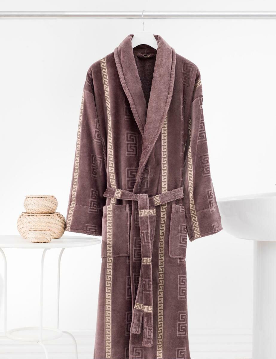 фото Халат мужской домашний/с запахом/больших размеров/велюр/хлопковый/XXL