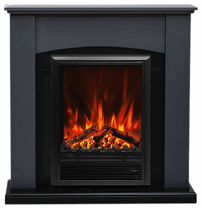 фото Каминокомплект ELEKAM Baltimor с очагом Pulsar F2023G, графит грей с черным