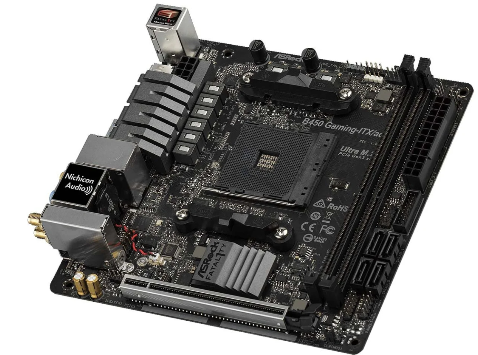 Материнская плата ASRock B450GAMING-ITX/AC Socket AM4 AMD B450 2xDDR4 1xPCI-E 16x 4 mini-ITX Retail - фото №5