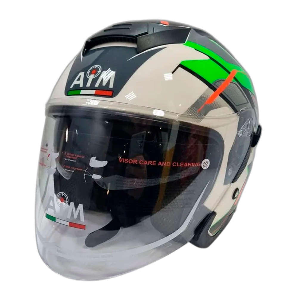 Шлем AiM JK526 Fluo-Green/White/Black S