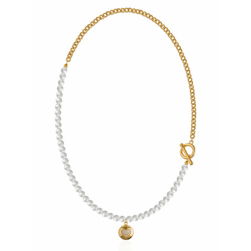 Чокер LN ONE, жемчуг имитация, длина 43 см, белый