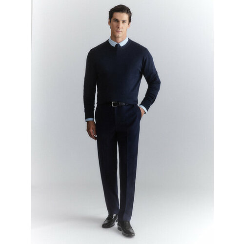 фото Брюки zarina, размер l (ru 50)/182, синий