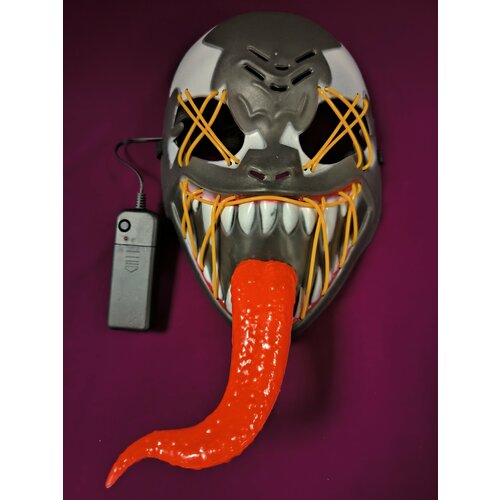 Светящаяся маска Венома с языком / Venom желтое свечение