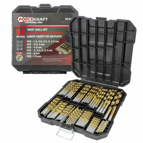 Набор сверл по металлу HSS 92 пр15-10мм в кейсе 3797₽