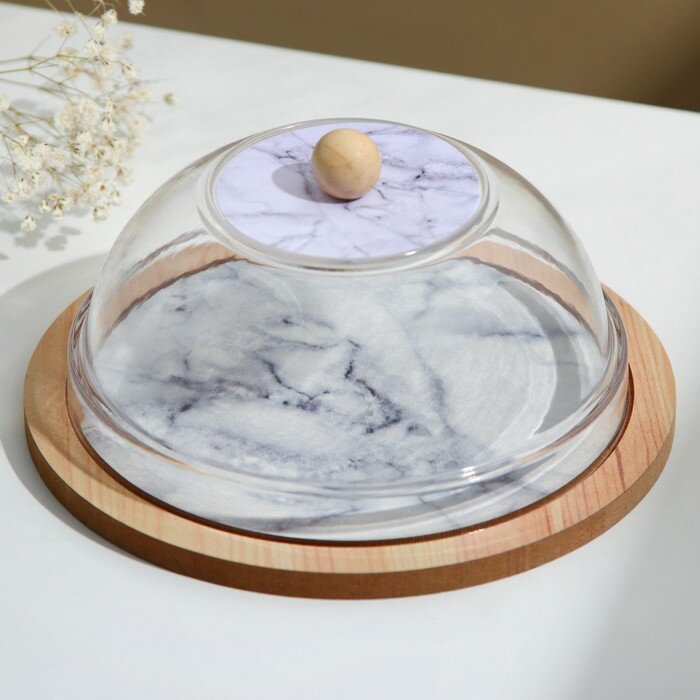 фото Блюдо с крышкой «Белый мрамор», 15 см Дорого внимание