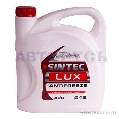 Антифриз sintec luxe g12+ готовый -40 красный 5 кг 614503