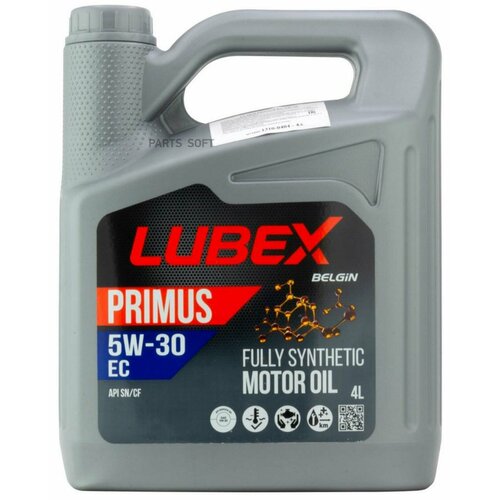 LUBEX L034-1310-0404 Синт. мот. масло PRIMUS EC 5W-30 SN (4л)