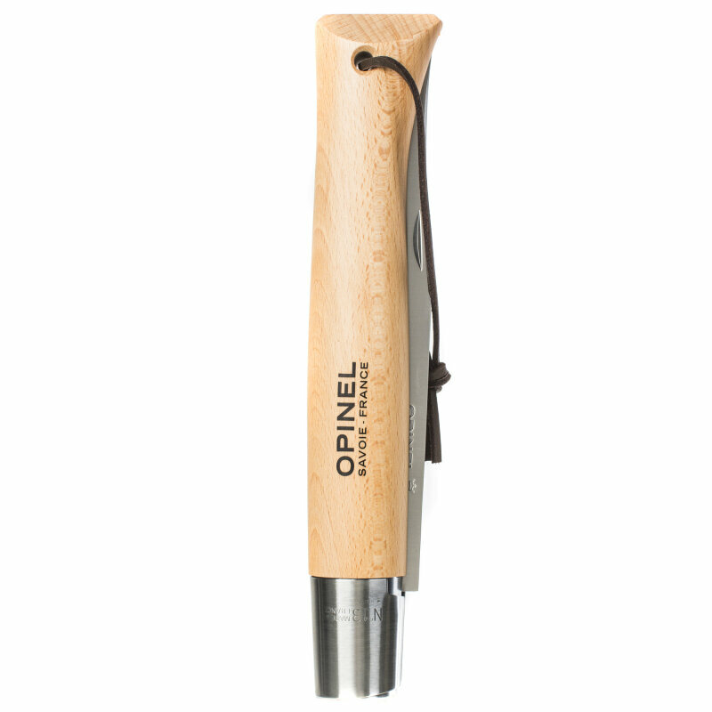Нож Opinel №13, рукоять из бука, кожаный темляк - фото №10