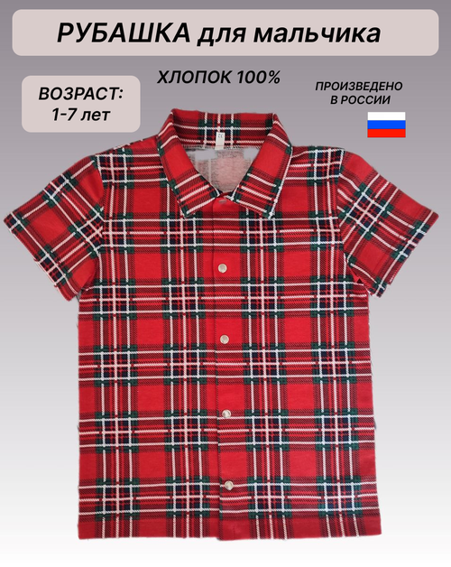 Рубашка, размер 30/98-104, красный