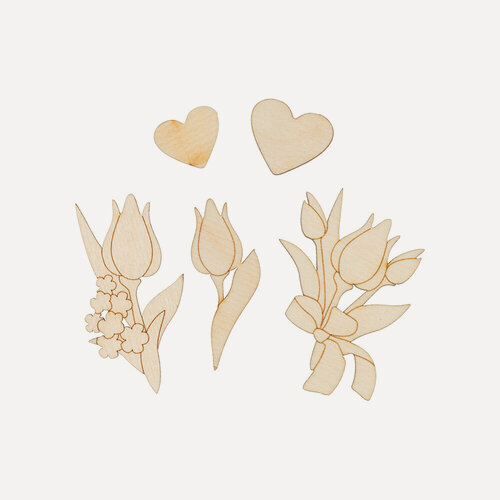 Изображение товара Mr. Carving ВД-701 набор заготовок из фанеры для декоратюльпаны 2 х 4.5 х 0.3 см (2-6 шт.)
