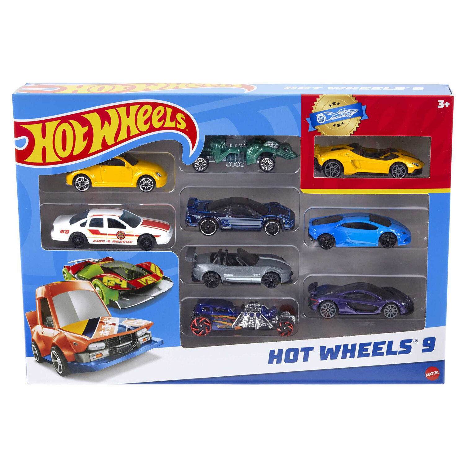 Набор из 9 игрушечных машинок Hot Wheels, масштаб 1:64 серия Basic