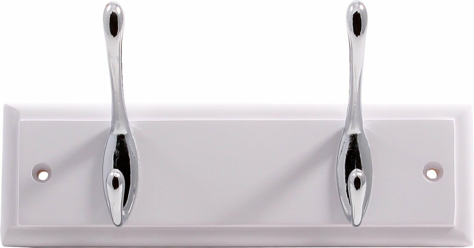 фото Вешалка Larvij 2 двойных крючка белая 7х22 см