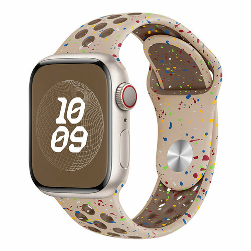 ремешок для apple watch 38 40 41 мм силиконовый зеленый размер m l Ремешок силиконовый для Apple Watch 1-9, SE 38 мм, 40 мм, 41 мм, размер M/L, цвет Desert stone