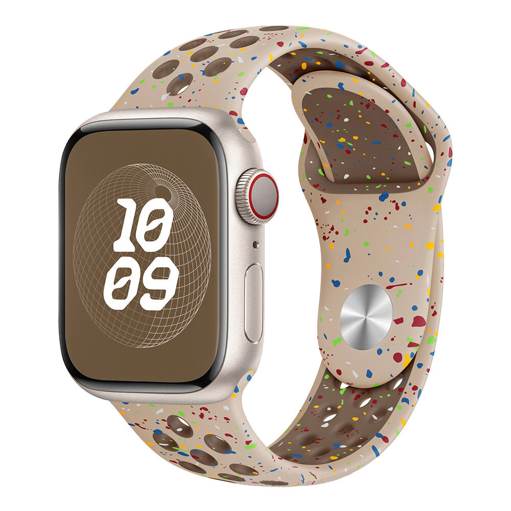 Ремешок силиконовый для Apple Watch 1-9, SE 38 мм, 40 мм, 41 мм, размер M/L, цвет Desert stone