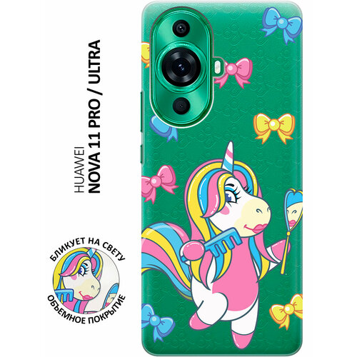 Силиконовый чехол с принтом Lady Unicorn для Huawei nova 11 Pro / Ultra / Хуавей нова 11 Про / Ультра силиконовый чехол на huawei nova 11 pro хуавей нова 11 про не мы такие жизнь такая прозрачный