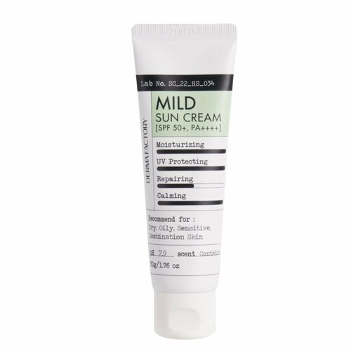 Derma Factory Мягкий солнцезащитный крем MILD SUN CREAM SPF50+ PA++, 50 г