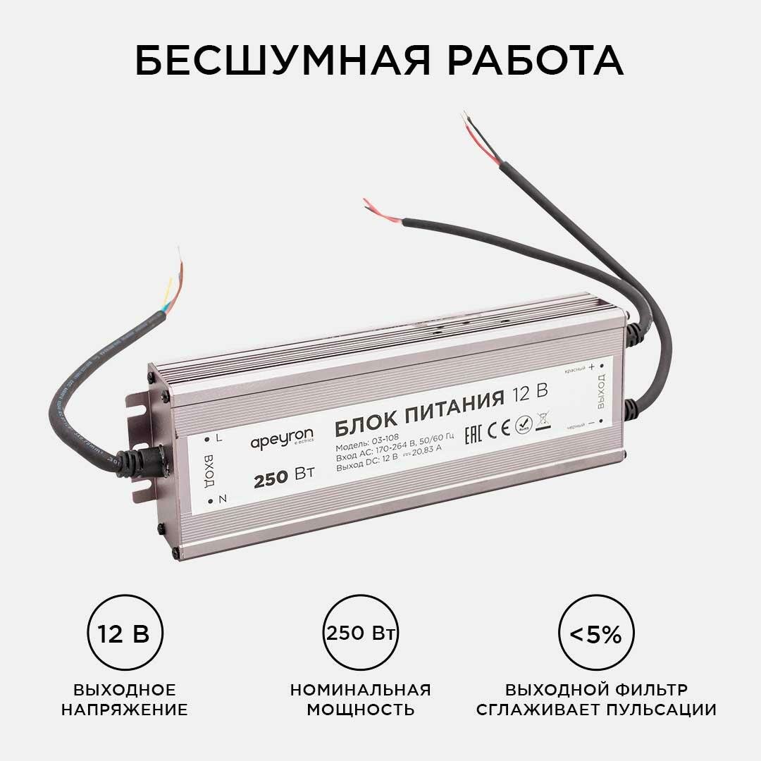Блок питания импульсный 03-108 250 Вт IP67 Apeyron Electrics - фото №6