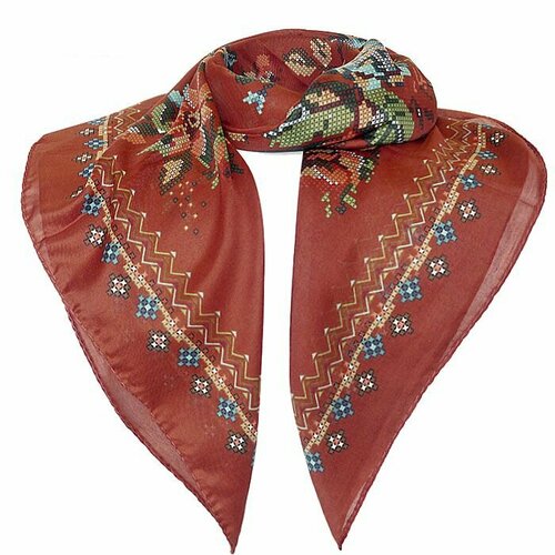 фото Платок ,100х100 см, оранжевый нет бренда