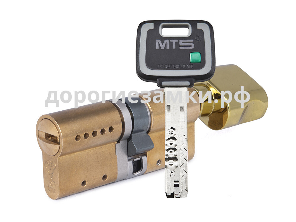 Цилиндр Mul-t-Lock MT5+ ключ-вертушка (размер 40х50 мм) - Латунь, Флажок (3 ключа)