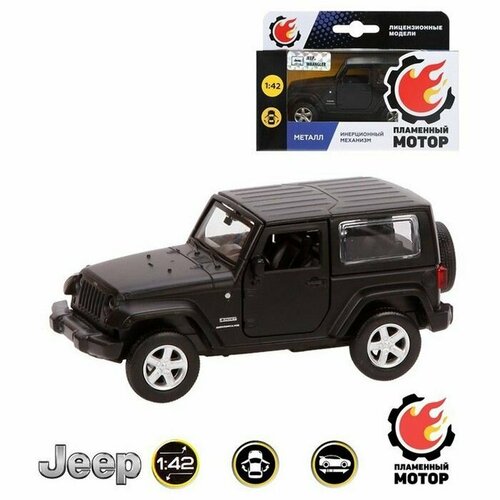 Модель 1:42 Jeep Wrangler черный матовый 870299 Пламенный мотор машины пламенный мотор машина jeep wrangler 12 см