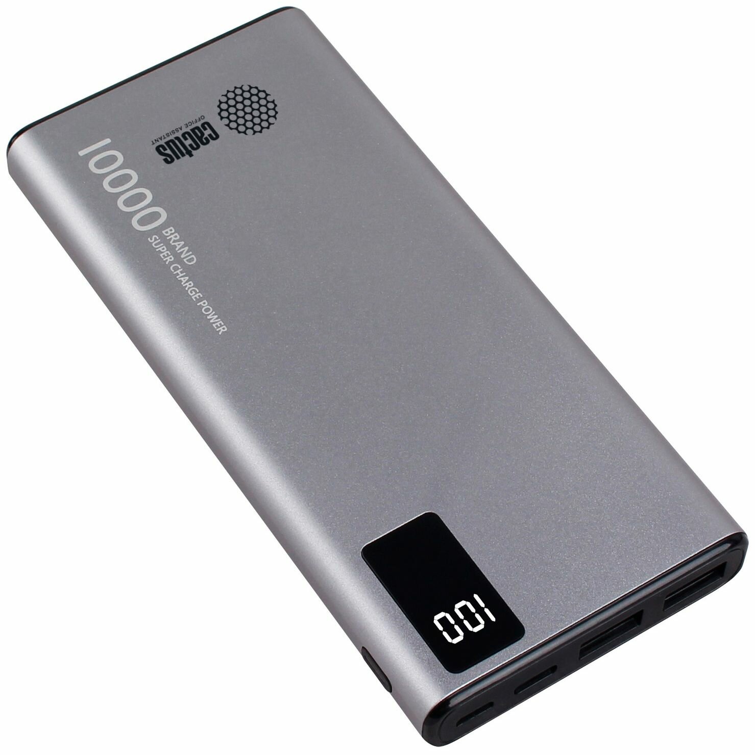 Внешний аккумулятор (Power Bank) Cactus 10000mAh, 3A, серый, CS-PBFSLT-10000 — фото 1
