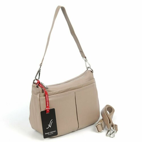 фото Сумка мессенджер sergio valentini sv-8626 хаки-н25, фактура гладкая, бежевый