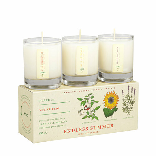 ENDLESS SUMMER TRIO Набор из трех компактных свечей в стекле, KOBO Candles