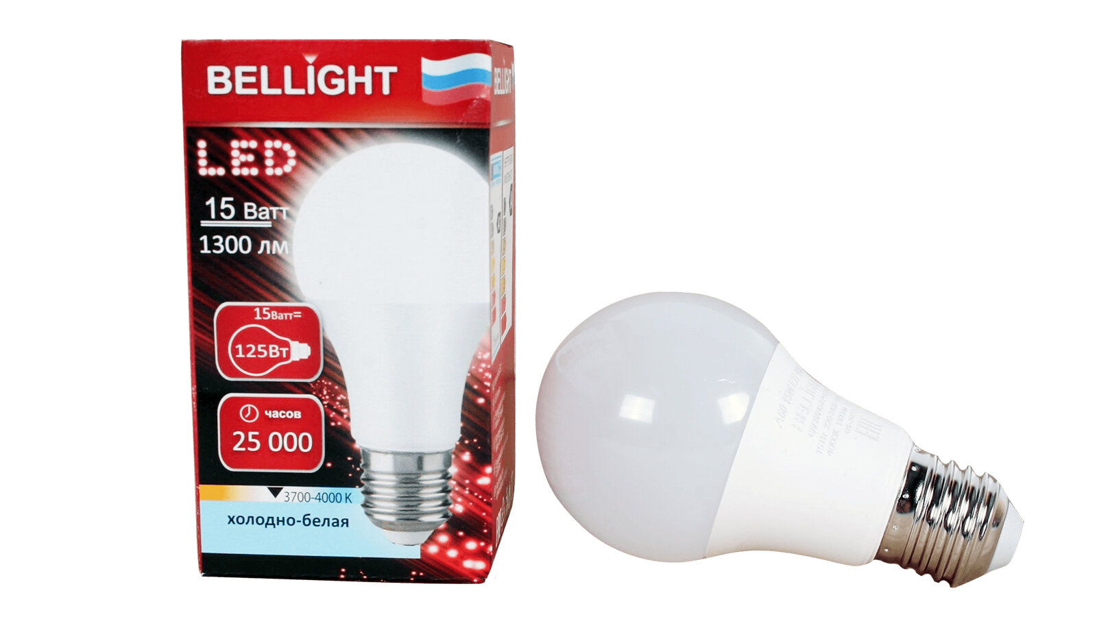 Лампа светодиодная LED A60 220V/15W/E27 1300Lm 4000К