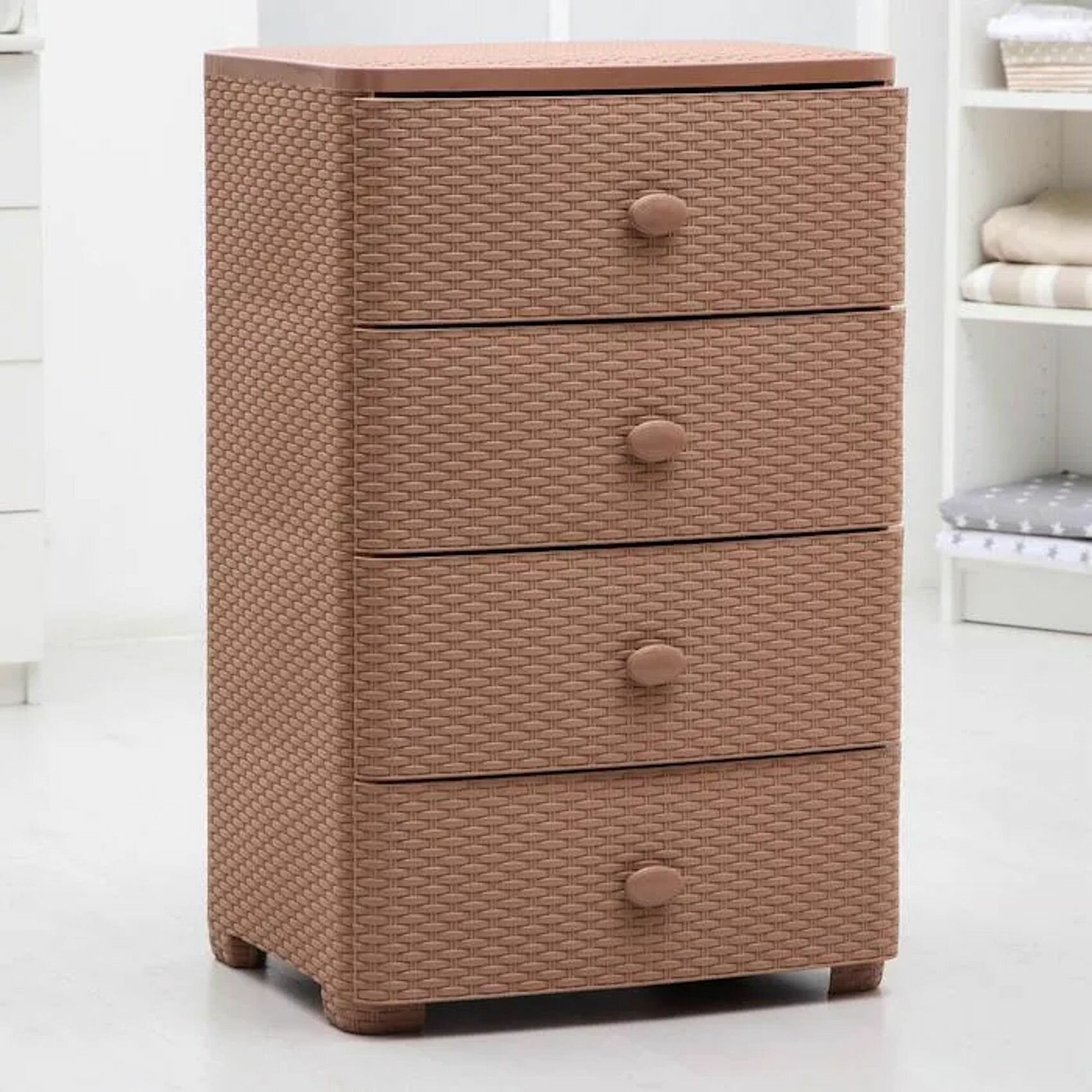 фото Комод пластмассовый 4-х секционный Плетенка