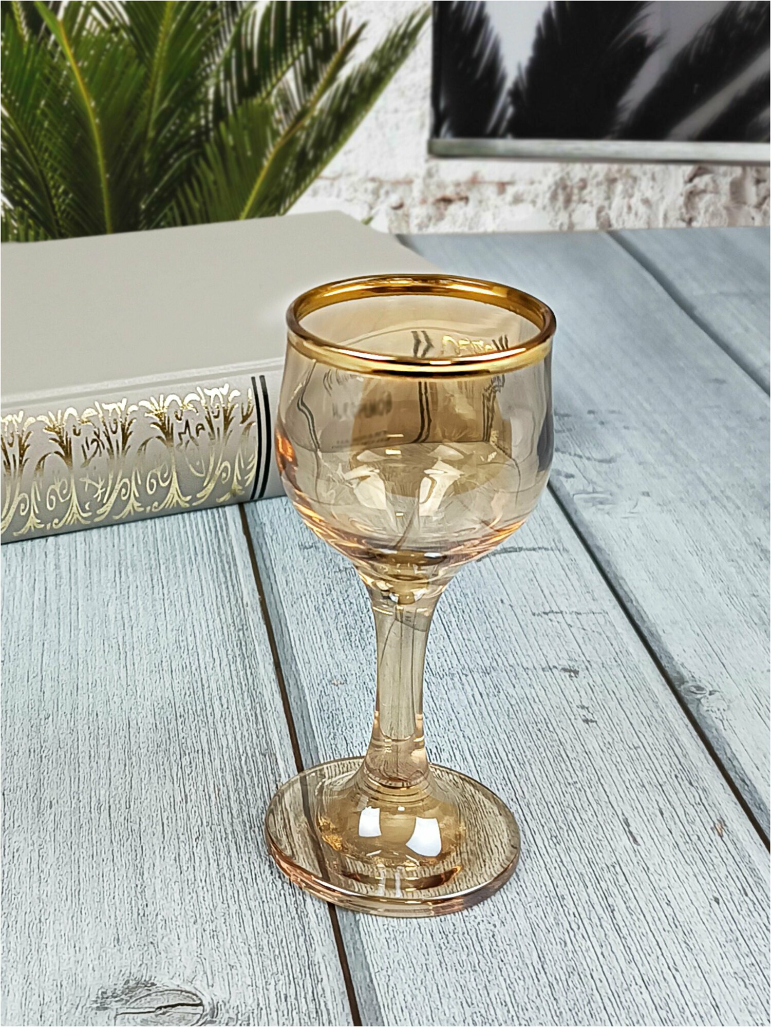 фото Подарочный набор рюмок с алмазной гравировкой PROMSIZ янтарь симпл, 60 мл, 6 шт.