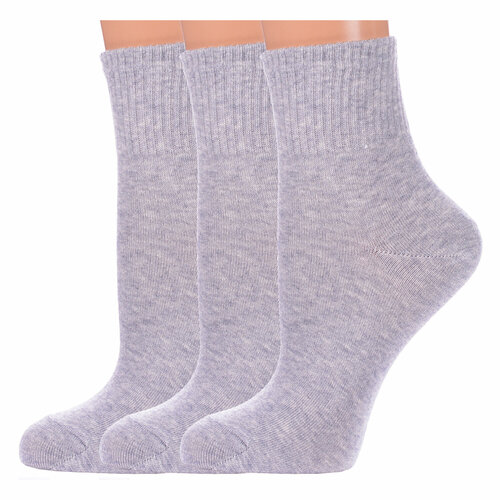 фото Носки красная ветка, 3 пары, размер 23-25, серый