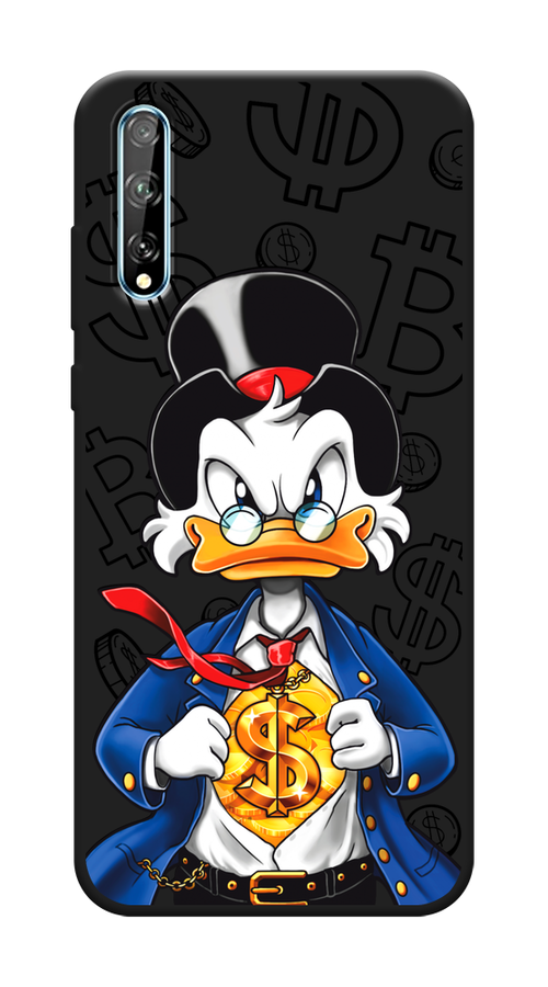 Матовый силиконовый чехол на Huawei Y8p / Хуавей Y8p Scrooge Supergold, черный