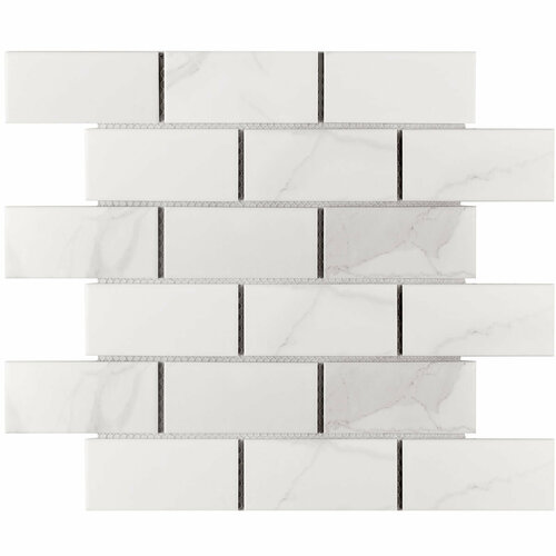 Мозаика Starmosaic Metro Brick Carrara Matt 29,1x29,5 (цена за 1 шт) мозаика керамическая чип 95x45 brick matt carrara starmosaic 295х291 6 упаковка 20 листов 1 72 кв м